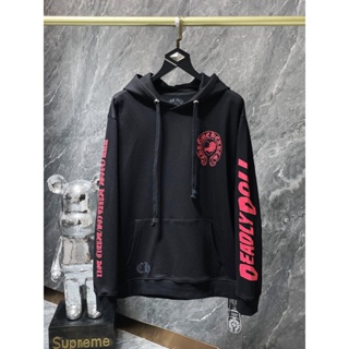 R7DG Chrome Hearts 23 autumn and winter New Disc Sanskrit letter printed logo hooded sweater loose fashion all-match mens and womens same style