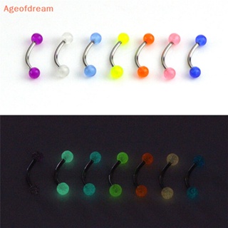 [Ageofdream] ใหม่ เครื่องประดับ แหวนบาร์เบล เรืองแสงในที่มืด สําหรับคิ้ว 7 ชิ้น ต่อชุด