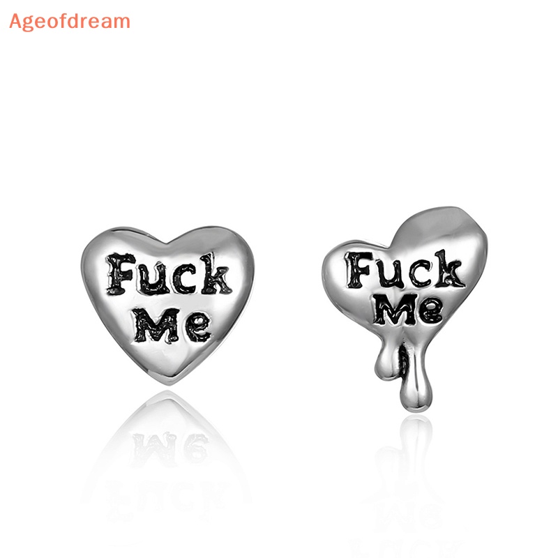 ageofdream-ใหม่-แหวนเหล็ก-รูปหัวใจ-ภาษาอังกฤษ-กันแพ้-สําหรับลิ้น-เครื่องประดับ-ร่างกาย