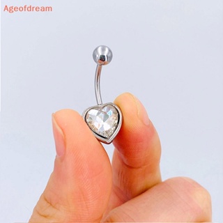 [Ageofdream] ใหม่ จิวสะดือ บาร์เบล ห้อยจี้คริสตัล รูปหัวใจ เซ็กซี่ เครื่องประดับสําหรับผู้หญิง