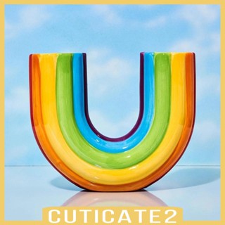 [Cuticate2] แจกันดอกไม้เรซิ่น สีรุ้ง สไตล์มินิมอล สําหรับตกแต่งโต๊ะ ออฟฟิศ