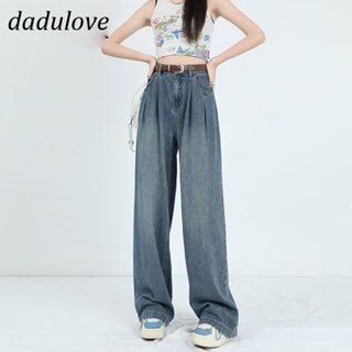 DaDulove💕 New American ins high street retro washed jeans niche high waist wide leg pants large size trousers