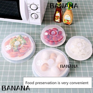 Banana1 ฝาครอบจานไมโครเวฟ พลาสติกใส วางซ้อนกันได้ พกพาง่าย พร้อมที่จับ จับง่าย อุปกรณ์เสริม สําหรับห้องครัว