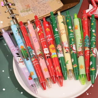 ปากกาเจล แบบกด ลายซานตาคลอส สโนว์แมน คริสต์มาส เรียบง่าย สําหรับนักเรียน สํานักงาน โรงเรียน