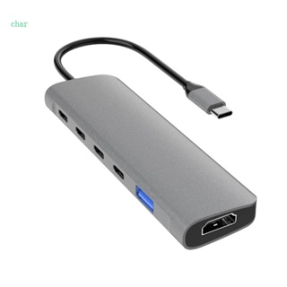 Char 6 in 1 ฮับ USB 3 1 3 0 4KHDMI สําหรับแล็ปท็อป เดสก์ท็อป