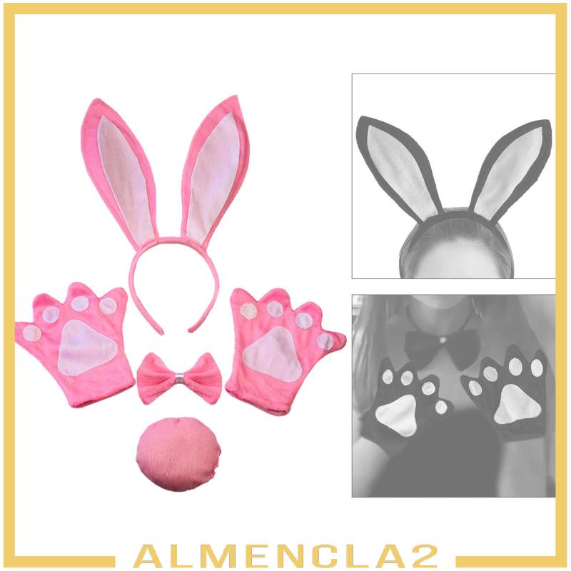 almencla2-ชุดเครื่องแต่งกาย-หูกระต่าย-หูกระต่าย-หูกระต่าย-ผูกโบว์-และหาง-สําหรับสวมบทบาทวันเกิด-4-ชิ้น