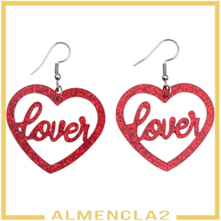 [Almencla2] ต่างหูแฟชั่น รูปหัวใจน่ารัก น้ําหนักเบา ฉลุลาย สําหรับวันแม่ วันวาเลนไทน์ ปาร์ตี้