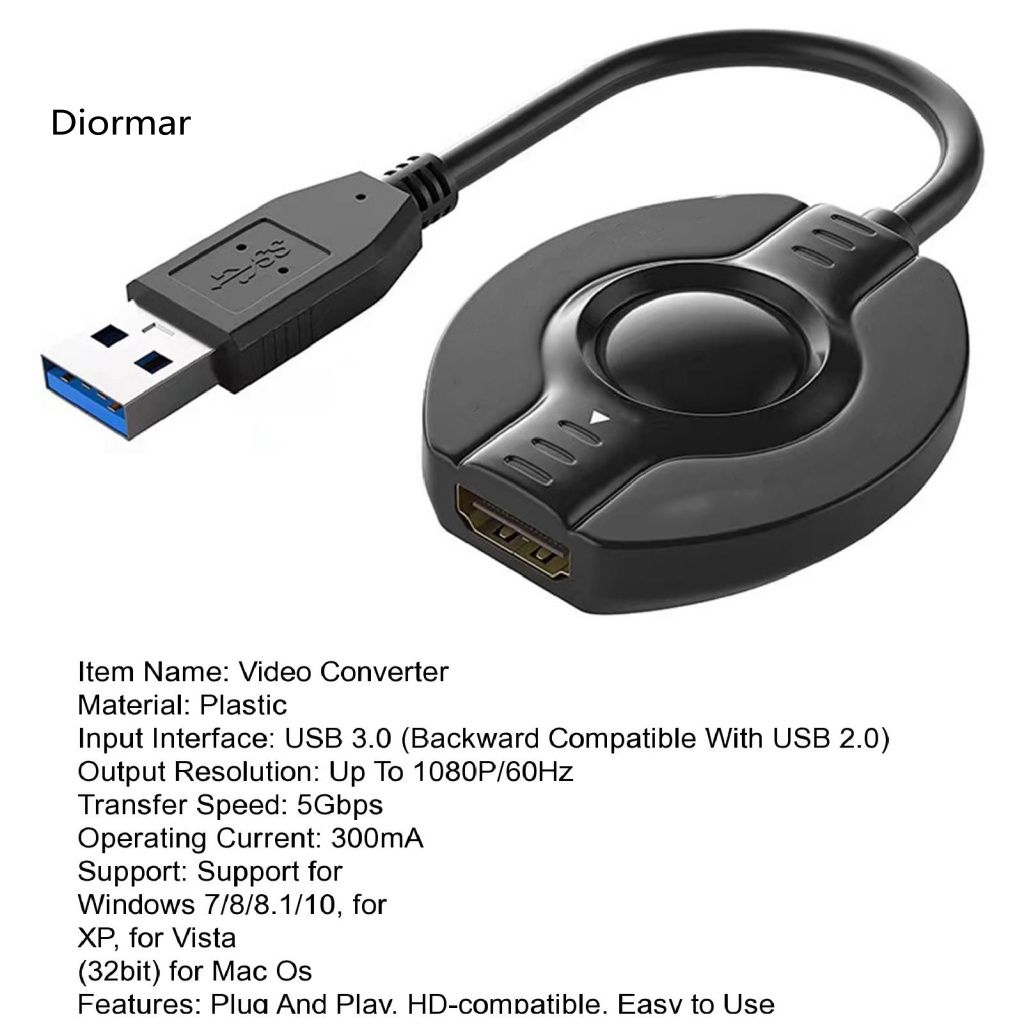 dio-ตัวแปลงวิดีโอดิจิทัล-usb30-เป็น-hdmi-300ma-อุปกรณ์เสริมคอมพิวเตอร์