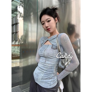 Candy Kids   เสื้อผ้าผู้ญิง แขนยาว แขนเสื้อยาว คลุมหญิง สไตล์เกาหลี แฟชั่น  Korean Style High quality Beautiful ทันสมัย  Stylish สบาย ทันสมัย สวย A28J18Z 39Z230926
