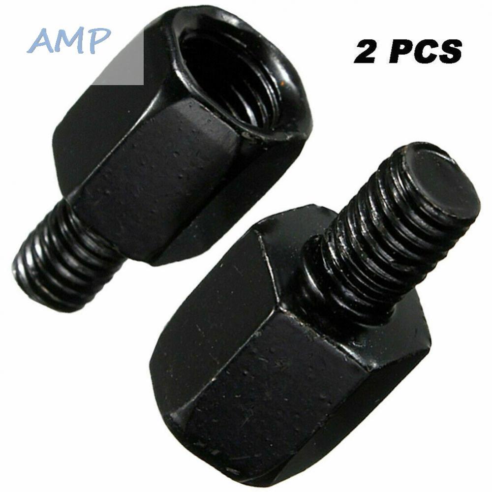 new-8-motorcycle-mirror-adaptors-aluminium-black-replacement-practical-to-use