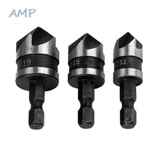 ⚡NEW 8⚡Countersink Drill Bit 19mm 3 Pcs 5 Flute Cutter Accessories Carbon Steel Chamfer