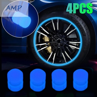 ⚡NEW 8⚡Tire Luminous Valve ABS Material Cover Glow Luminous Blue Luminous Car Tire