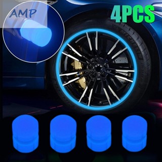 ⚡NEW 8⚡Tire Luminous Valve ABS Material Cover Glow Luminous Blue Luminous Car Tire