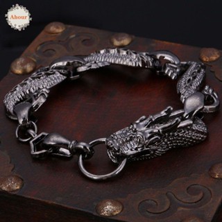 Ahour Bijoux สร้อยข้อมือโซ่นําโชค คุณภาพสูง สไตล์พังก์ แฟชั่นสําหรับผู้ชาย