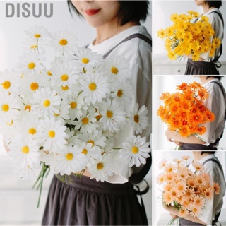 Disuu Artificial Daisy Silk Plastic Soft Easy Cleaning Attractive Decorative Fake Wildflowers for Living Room Kitchen Decoration