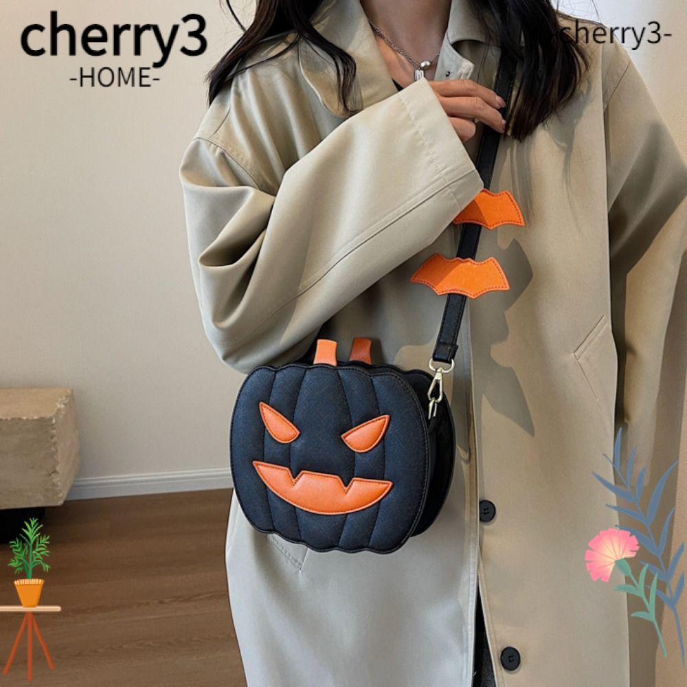 cherry3-กระเป๋าถือ-กระเป๋าสะพายไหล่-สะพายข้าง-หนัง-pu-ลายการ์ตูนฟักทอง-ความจุสูง-แฟชั่น-สําหรับเด็กผู้หญิง