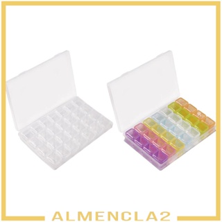 [Almencla2] กล่องเก็บพลอยเทียม ใส 28 ช่อง สําหรับเครื่องประดับ งานฝีมือ