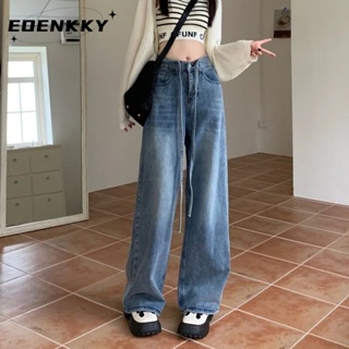 EOENKKY  กางเกงขายาว กางเกงยีสน์ผู้หญิง ทรงหลวม ๆ ตรง Retro Hip Hop Pants 2023 NEW Style  สวยงาม สบาย High quality Korean Style A27L022 36Z230909