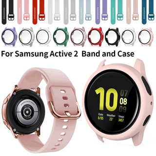 สายนาฬิกาข้อมือ 20 มม. พร้อมเคส สําหรับ Samsung Galaxy Watch 4 5 6 40 มม. 44 มม. Galaxy Watch Active 2 40 มม. 44 มม.