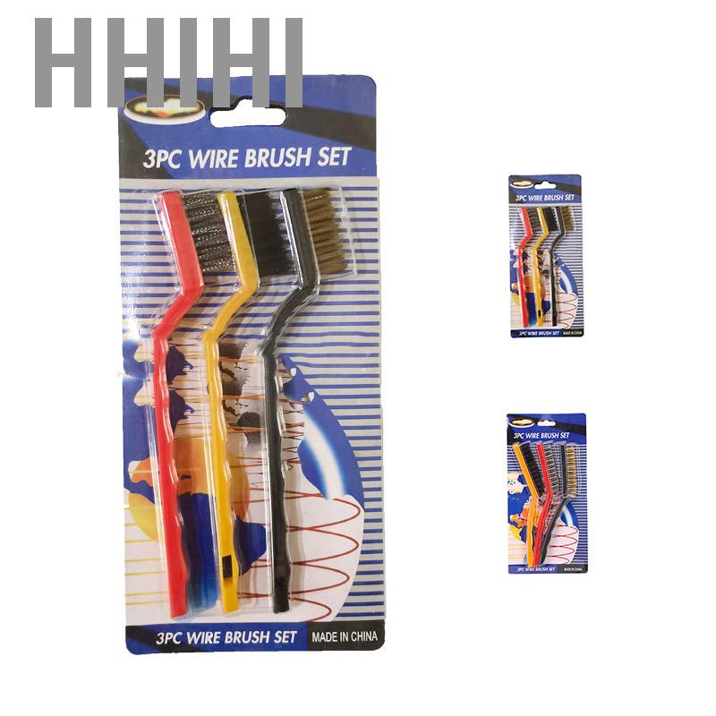 Hhihi Wire Brush Set Curved Handle Masonry Metal Detail Brushes for
