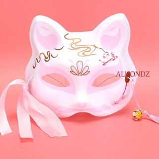 Alisondz หน้ากากแมว 3D สไตล์ญี่ปุ่น พร้อมพู่ ดอกซากุระ หน้ากาก เทศกาล กระดิ่ง คอสเพลย์ อุปกรณ์ประกอบฉาก