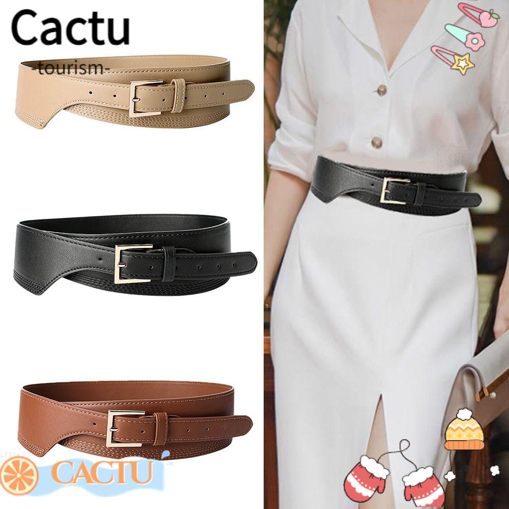 cactu-เข็มขัดกว้าง-หรูหรา-ผู้หญิง-ชุดกระโปรง-เสื้อโค้ท-ลําลอง-สุภาพสตรี-หนัง-คาดเอว