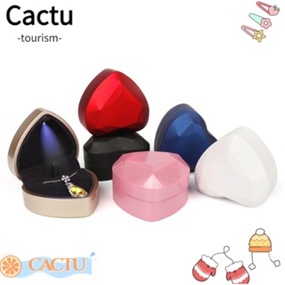 Cactu กล่องใส่แหวน รูปหัวใจ พร้อมไฟ LED เครื่องประดับ
