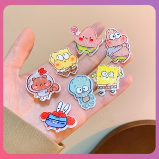 Creative Spongebob Squarepants Patrick Star Hairpin อะคริลิคน่ารัก Ins สาวหัวใจ Duckbill นักเรียน Bangs Edge สำหรับสาวของขวัญตกแต่งผมกลางแจ้ง [COD]