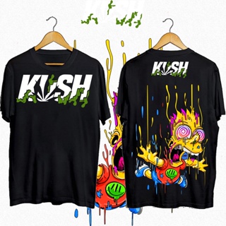 เสื้อยืดคอตตอน   ขายร้อน KU*SH T-Shirt Unisex Short Sleeve Men and Women Colorful Simpsons FIT Sports Tee Fashioning เสื