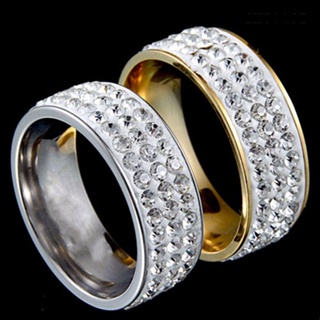 [AS] แหวนแต่งงาน พลอยเทียม สามแถว หรูหรา สําหรับผู้หญิง และผู้ชาย 1 ชิ้น