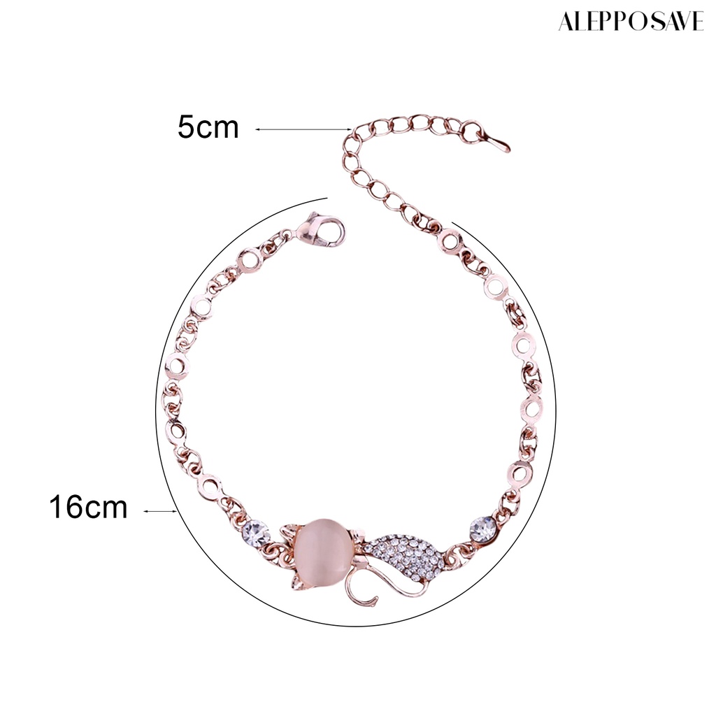 as-สร้อยข้อมือ-กําไลข้อมือ-โซ่-จี้โอปอล-แมวน่ารัก-เครื่องประดับสําหรับผู้หญิง-ใช้ในชีวิตประจําวัน