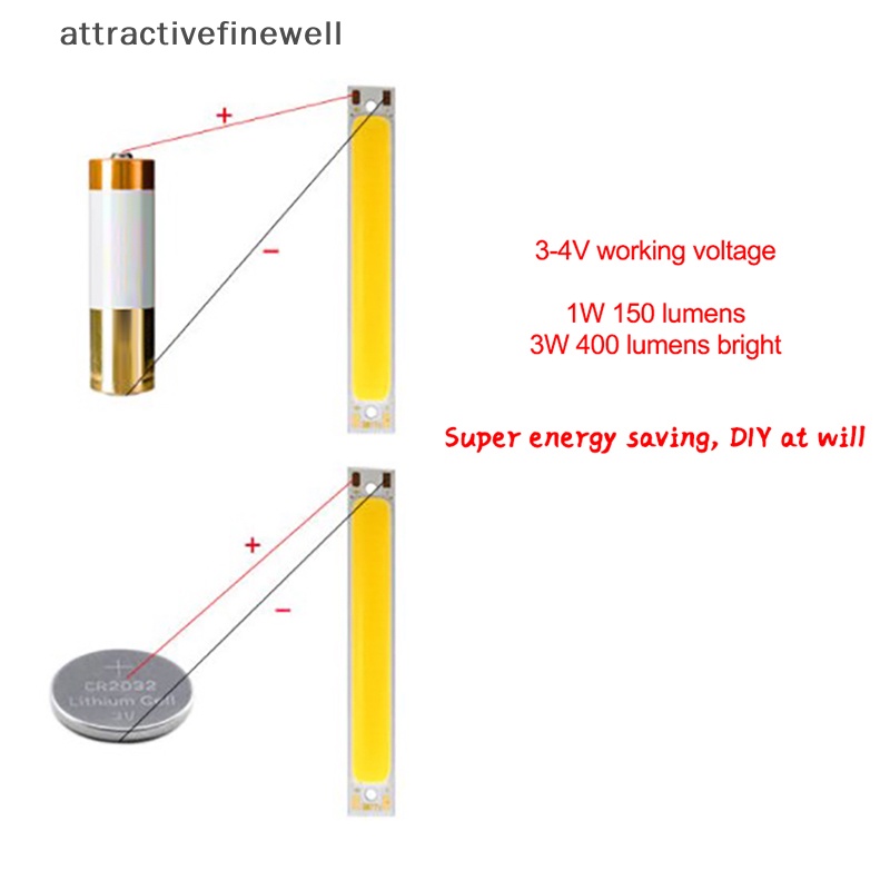attractivefinewell-แถบไฟ-led-cob-3v-4v-dc-60-มม-8-มม-1w-3w-สีขาว-ฟ้า-แดง-สําหรับจักรยาน-diy-tiv