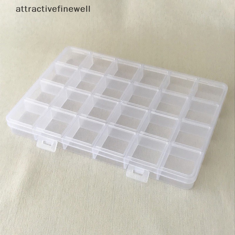 attractivefinewell-กล่องพลาสติกใส-24-ช่อง-สําหรับใส่เครื่องประดับ-ต่างหู-ลูกปัด-สกรู