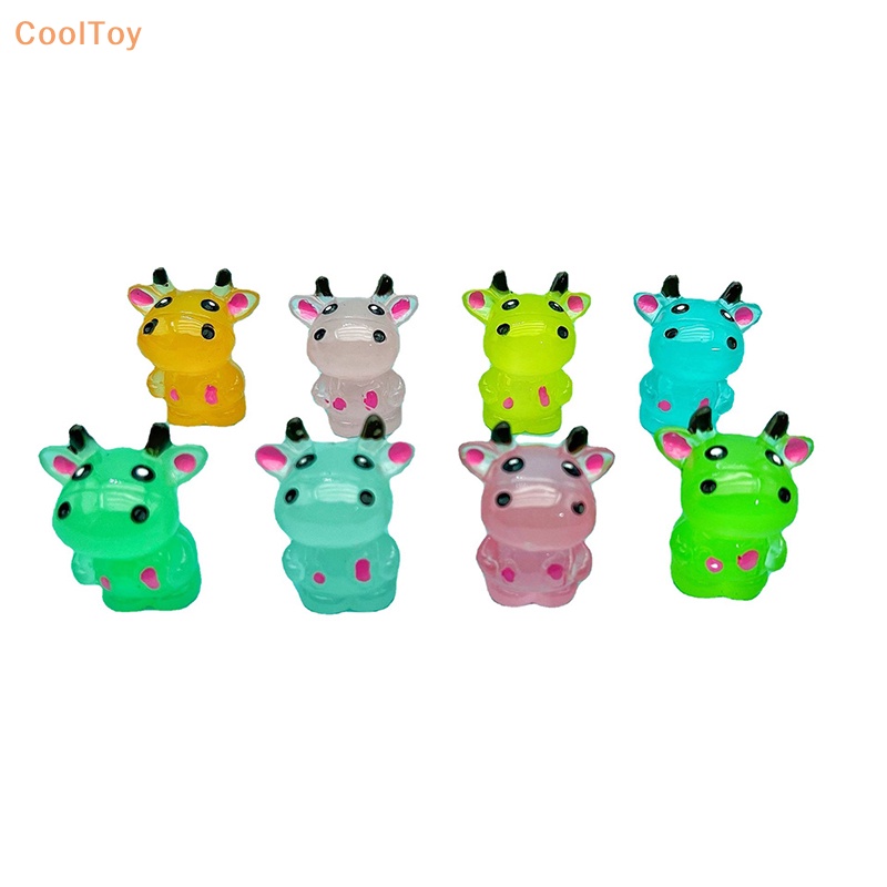 cooltoy-ขายดี-เครื่องประดับเรซิ่น-เรืองแสง-ลายการ์ตูนวัวน่ารัก-สําหรับตกแต่ง-2-ชิ้น