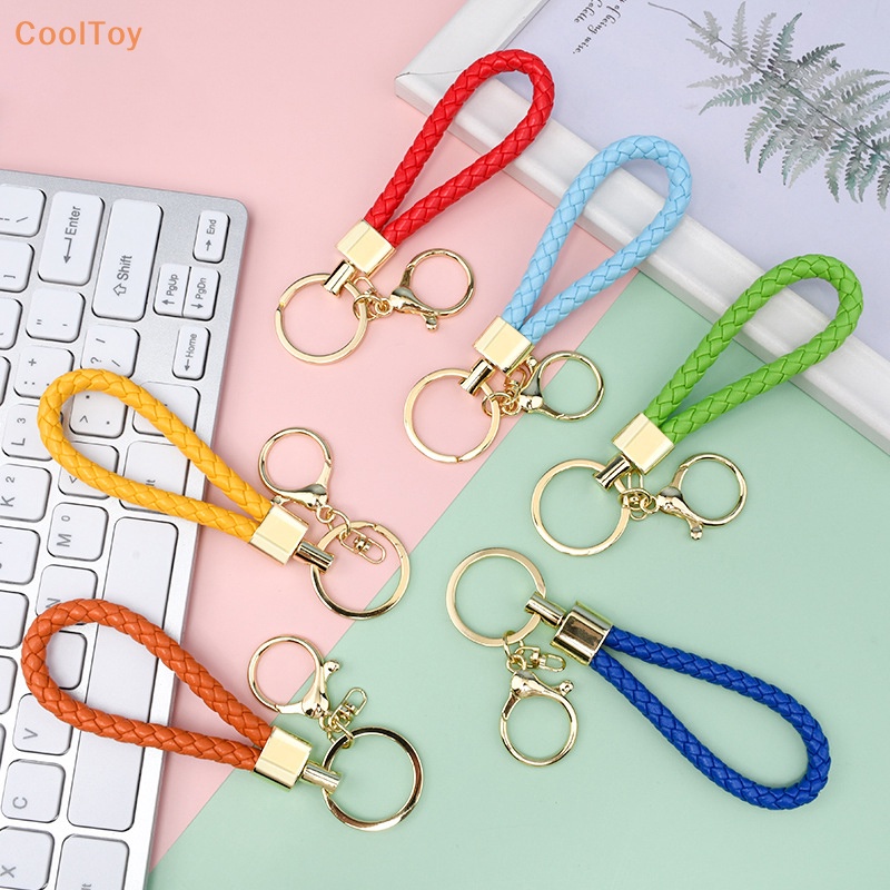 cooltoy-พวงกุญแจเชือกถัก-หนัง-pu-หลากสีสัน-สร้างสรรค์-สําหรับห้อยกระเป๋า-diy