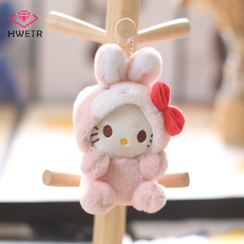 hwetr-พวงกุญแจ-จี้ตุ๊กตากระต่าย-sanrio-cinnamoroll-kuromi-melody-pachacco-pom-purin-kawaii-น่ารัก