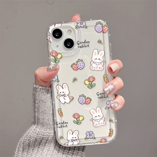 กระต่ายแครอทน่ารัก ถุงลมนิรภัย เคสไอโฟน Compatible for iPhone 11 14 13 12 Pro Max 7 8 SE XR 11Pro 14 Plus X XS Max
