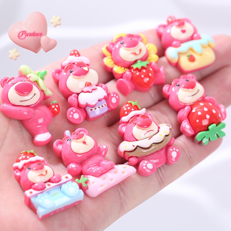 purelove-gt-ใหม่-กิ๊บติดผมเรซิ่น-ลายการ์ตูนดิสนีย์-หมี-สตรอเบอร์รี่น่ารัก-diy-สําหรับตกแต่งสมุดภาพ-เครื่องประดับ-10-ชิ้น