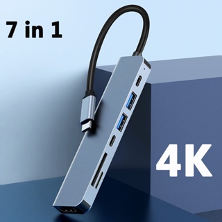 อะแดปเตอร์ฮับ USB C 7 in 1 Type-C เป็น HDMI OTG Thunderbolt 3 Dock พร้อมแจ็ค PD TF SD Type C 3.5 มม. สําหรับ Macbook Pro Air