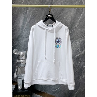 HZYG Chrome Hearts 23 autumn and winter New Horseshoe color Sanskrit letter logo hooded sweater loose fashion all-match mens and womens same style