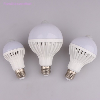 Familiesandhot&gt; หลอดไฟ LED 220V E27 เซนเซอร์ตรวจจับการเคลื่อนไหวร่างกายมนุษย์ 5W 7W 9W 12W