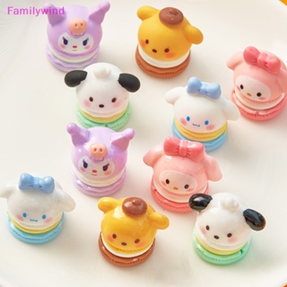 SANRIO Familywind&gt; แผ่นกาวเรซิ่น ลายการ์ตูนอนิเมะน่ารัก 3D สีมาการอง สําหรับทําเครื่องประดับ ตกแต่งเคสโทรศัพท์มือถือ DIY 2 ชิ้น