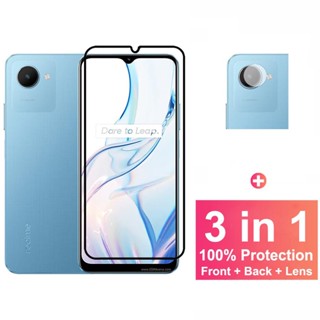 Realme C30s ฟิล์มกระจกนิรภัยกันรอยหน้าจอ และเลนส์กล้อง สําหรับ Realme C30s C55 C35 C25 C33 10T C30 C21 C12 C15 C31 9i 5G 3T 2T Narzo 50 4G 5G