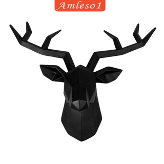 [Amleso1] รูปปั้นเรซิ่น รูปหัวกวาง สําหรับแขวนตกแต่งผนังห้องนอน ฟาร์มเฮาส์