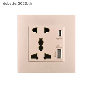 [DB] แผงปลั๊กไฟ 2100MA USB 13A UK Type C แบบติดผนัง [พร้อมส่ง]