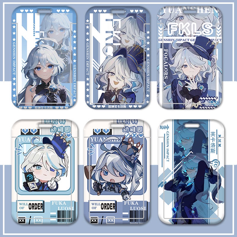 Genshin Impact Focalors Suishin Card Holder Student Meal Card Campus