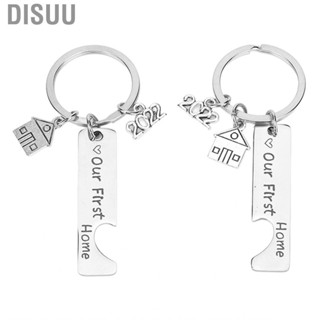 Disuu 2Pc Our First Home Keychain Stainless Steel Rustproof Fadeless Set GF