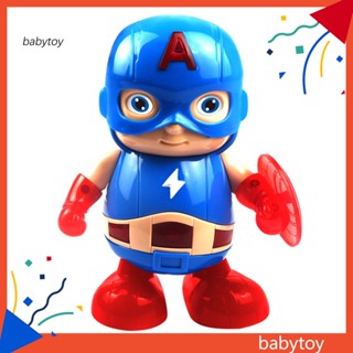 Baby ฟิกเกอร์อนิเมะ Captain America หุ่นยนต์ไฟฟ้า ของเล่นเด็ก พร้อมไฟฉาย LED
