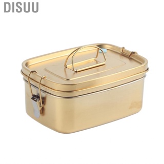 Disuu 1.5L 304 Stainless Steel Lunch Box Double Layers Bento  Container Metal QT