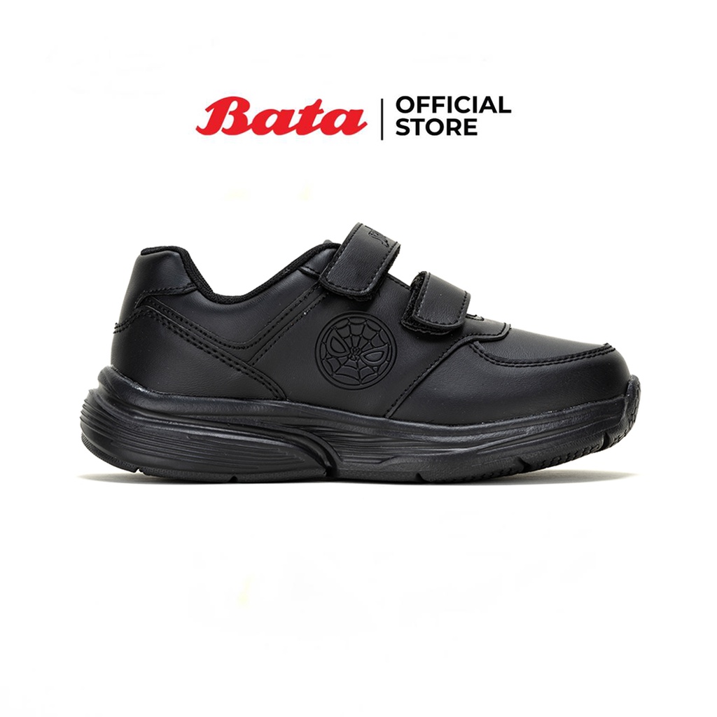 bata-บาจา-bubble-gummer-รองเท้านักเรียนชาย-แบบสวมปรับขนาดได้-ลายสไปเดอร์แมน-สีดำ-3416151-สีขาว-3411511